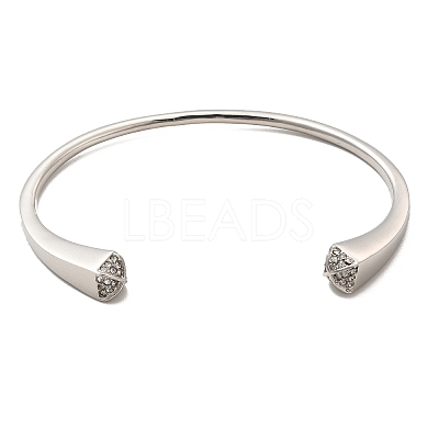 Crystal Rhinestone Simple Thin Open Cuff Bangle LS-BJEW-F443-01P-1