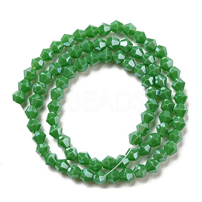 Opaque Solid Color Electroplate Glass Beads Strands EGLA-A039-P4mm-A08-1