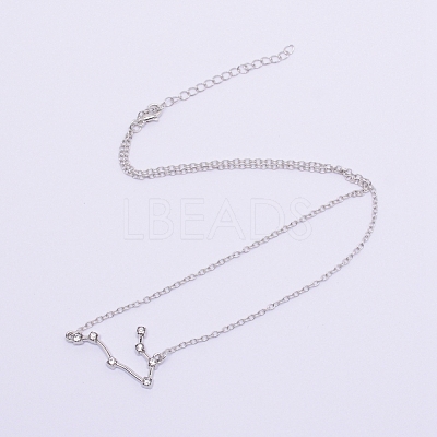 Alloy Rhinestone Pendants Necklaces NJEW-WH0007-02E-1