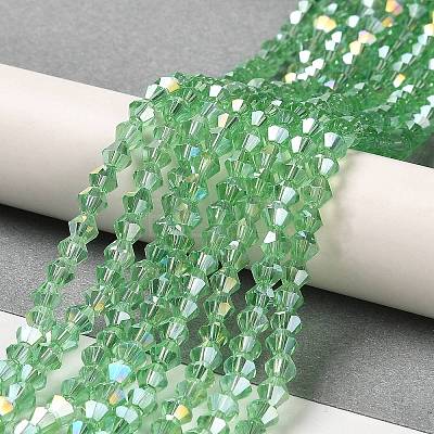 Transparent Electroplate Glass Beads Strands LS-GLAA-F029-3mm-A24-1