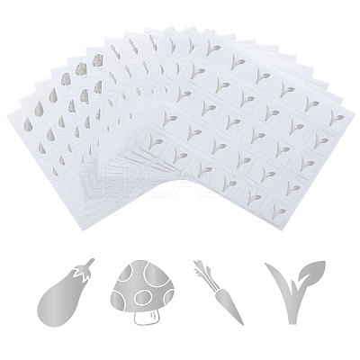 80 Sheets 4 Patterns PVC Waterproof Self-Adhesive Sticker Sets STIC-OC0001-10E-1