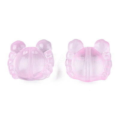Transparent Spray Painted Glass Beads GLAA-N035-026-C05-1