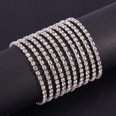 Brass Rhinestone Strass Chains CHC-T001-SS16-01S-1