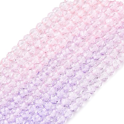 Transparent Gradient Color Glass Beads Strands GLAA-G101-2mm-18-1