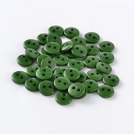 2-Hole Flat Round Resin Sewing Buttons for Costume Design BUTT-E119-14L-14-1