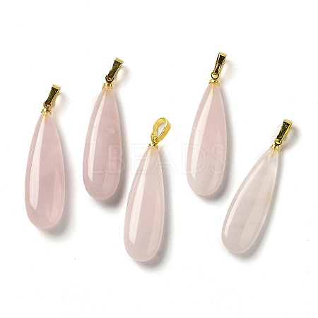 Natural Rose Quartz Pendants G-Q192-07G-02-1