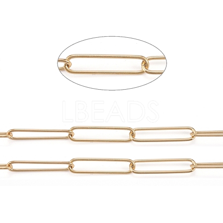 3.28 Feet 304 Stainless Steel Paperclip Chains X-CHS-F011-03A-G-1