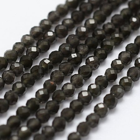 Natural Obsidian Beads Strands X-G-K185-15-1