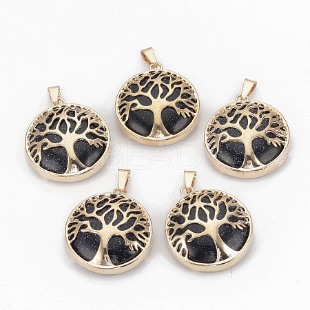 Synthetic Blue Goldstone Pendants G-S292-10D-G-1