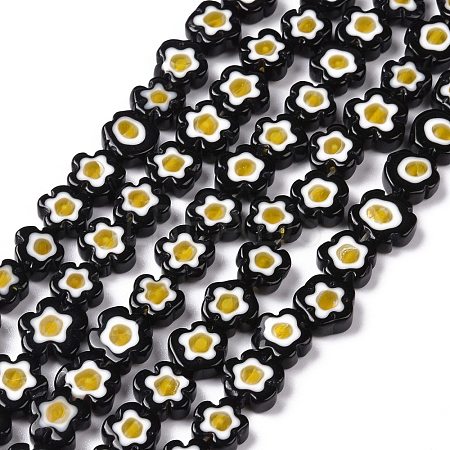 Handmade Millefiori Glass Bead Strands LAMP-J035-10mm-49-1
