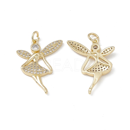 Brass Micro Pave Cubic Zirconia Pendants KK-E068-VB147-1