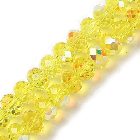 AB Color Plated Transparent Electroplate Beads Strands EGLA-H104-06C-1