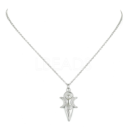 Non-Tarnish 304 Stainless Steel Pendant Necklace for Women NJEW-JN04387-04-1