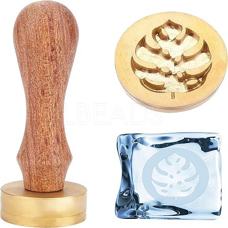 3Pcs 3 Style Golden Brass Stamp Head DIY-OC0007-82D-1
