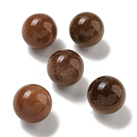 Synthetic Goldstone Round Ball Figurines Statues for Home Office Desktop Decoration G-P532-02A-02-1