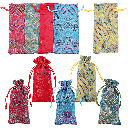20Pcs 5 Colors Silk Pouches ABAG-PH0001-13-1