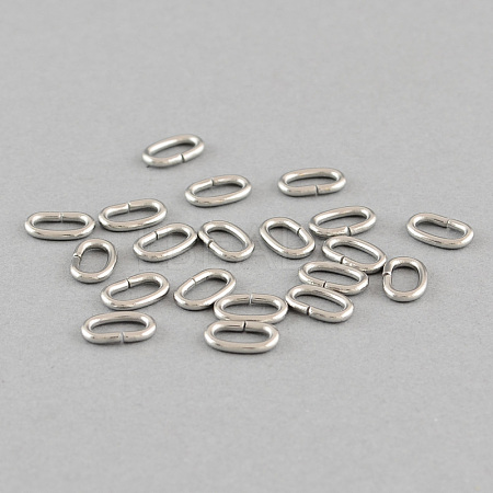 Tarnish Resistant 304 Stainless Steel Open Jump Rings Oval Jump Rings X-STAS-Q186-03-6.5x5mm-1