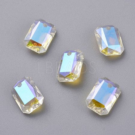 Glass Rhinestone Pendants RGLA-A024-J03-001SI-1