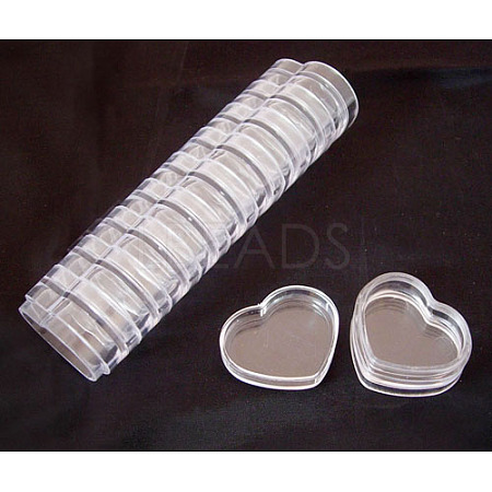 Heart Shape Plastic Beads Storage Container X-C022Y-1