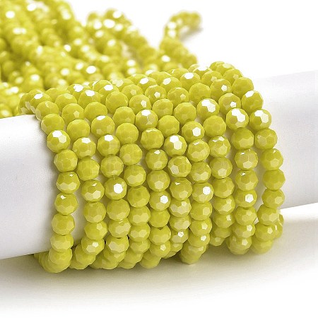 Electroplate Opaque Glass Beads Strands EGLA-A035-P4mm-A04-1