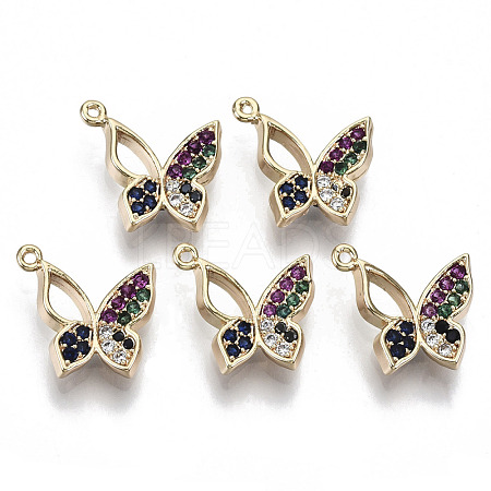 Brass Micro Pave Cubic Zirconia Charms KK-R112-048-NF-1