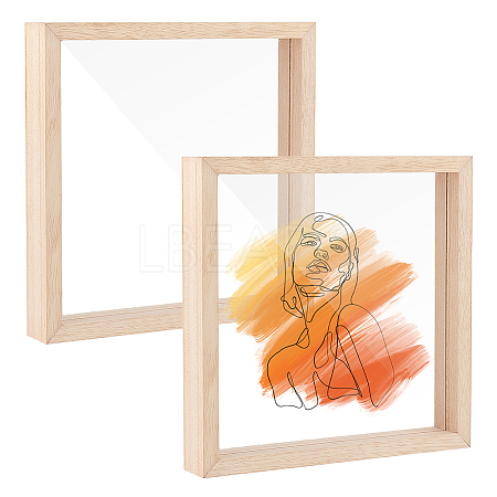 Wooden Picture Frame with Transparent Acrylic Blank Sheet AJEW-WH0528-27-1