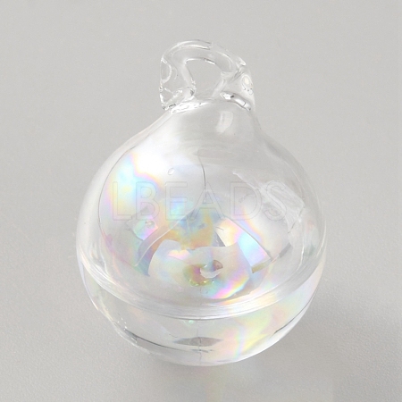 High Borosilicate Glass Bottle Pendants GLAA-WH0010-02E-1