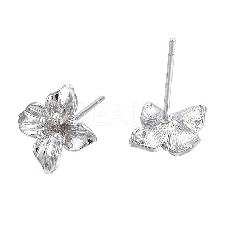 Brass Stud Earring Findings KK-N232-337B-01P-1