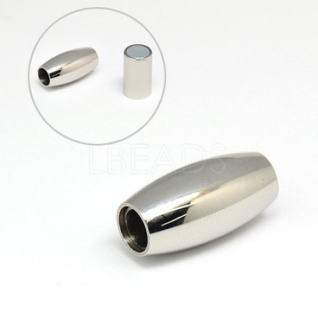 304 Stainless Steel Magnetic Clasps with Glue-in Ends STAS-K006-27C-1
