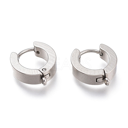 Tarnish Resistant 201 Stainless Steel Huggie Hoop Earrings Findings STAS-A167-01B-P-1