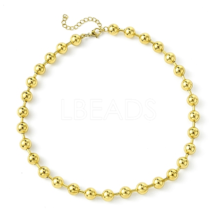 Ion Plating(IP) 304 Stainless Steel Bead Necklaces for Men Women NJEW-C053-05B-G-1