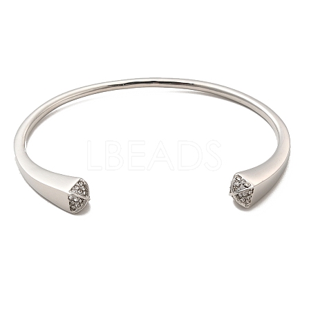 Crystal Rhinestone Simple Thin Open Cuff Bangle LS-BJEW-F443-01P-1