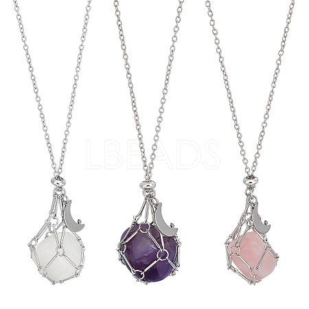 3Pcs Alloy Pendant Necklaces NJEW-PH01576-1