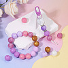 80Pcs 8 Styles Round Food Grade Silicone Beads SIL-TA0002-07-7