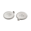 Tarnish Resistant 304 Stainless Steel Pendants Rhinestone Settings STAS-B032-09P-3