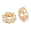 Brass Micro Pave Clear Cubic Zirconia European Beads KK-C142-03LG-2