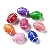 Spray Printed Opaque Acrylic European Beads SACR-P031-28B-1