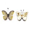 Butterfly Enamel Pin with Rhinestone JEWB-N007-083-2