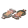 Single Face Christmas Printed Wood Big Pendants WOOD-D025-34-3