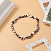 Natural Sodalite Chip Beaded Necklaces with 304 Stainless Steel Lobster Claw Clasp & Chain Extender NJEW-JN04225-02-6
