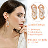 ANATTASOUL 4 Pairs 4 Colors Horse Eye Acrylic Dangle Stud Earrings with Steel Iron Pins for Women EJEW-AN0004-11-3