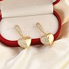Brass Micro Pave Clear Cubic Zirconia Dangle Stud Earrings for Women LS-EJEW-F352-05G-01-4