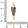 Brass Enamel Fish Connector Charms KK-H527-11G-02-3