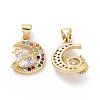 Brass Cubic Zirconia Pendants ZIRC-I062-32G-2