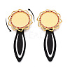Alloy & Iron Bookmark Cabochon Settings PALLOY-N184-10G-4