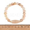 Natural Mixed Stone Round and Oval Beaded Stretch Bracelets BJEW-JB14485-6