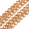 Electroplate Baking Paint Transparent Glass Beads Strands GL-N005-02A-C12-1