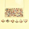 30Pcs 6 Styles Iron & Glass Pendants IFIN-FS0001-52-8