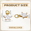 2Pcs Brass Pendants ZIRC-LP0001-50-2