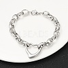 Tarnish Resistant 304 Stainless Steel Cross Rolo Chain Jewelry Sets SJEW-A077-02P-3